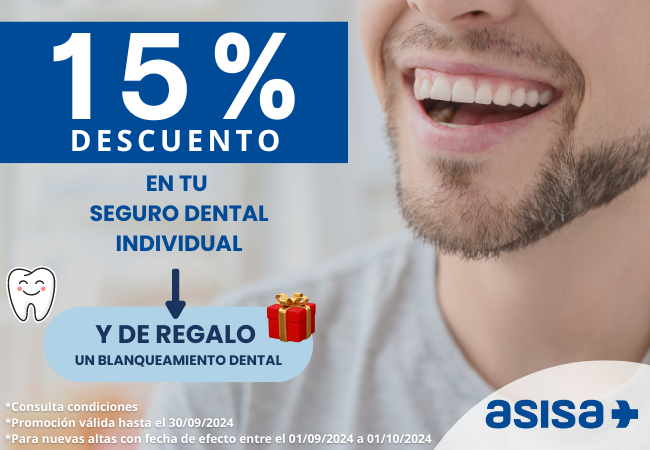 ASISA DENTAL 15% INDIVIDUAL HASTA EL 30/09/24